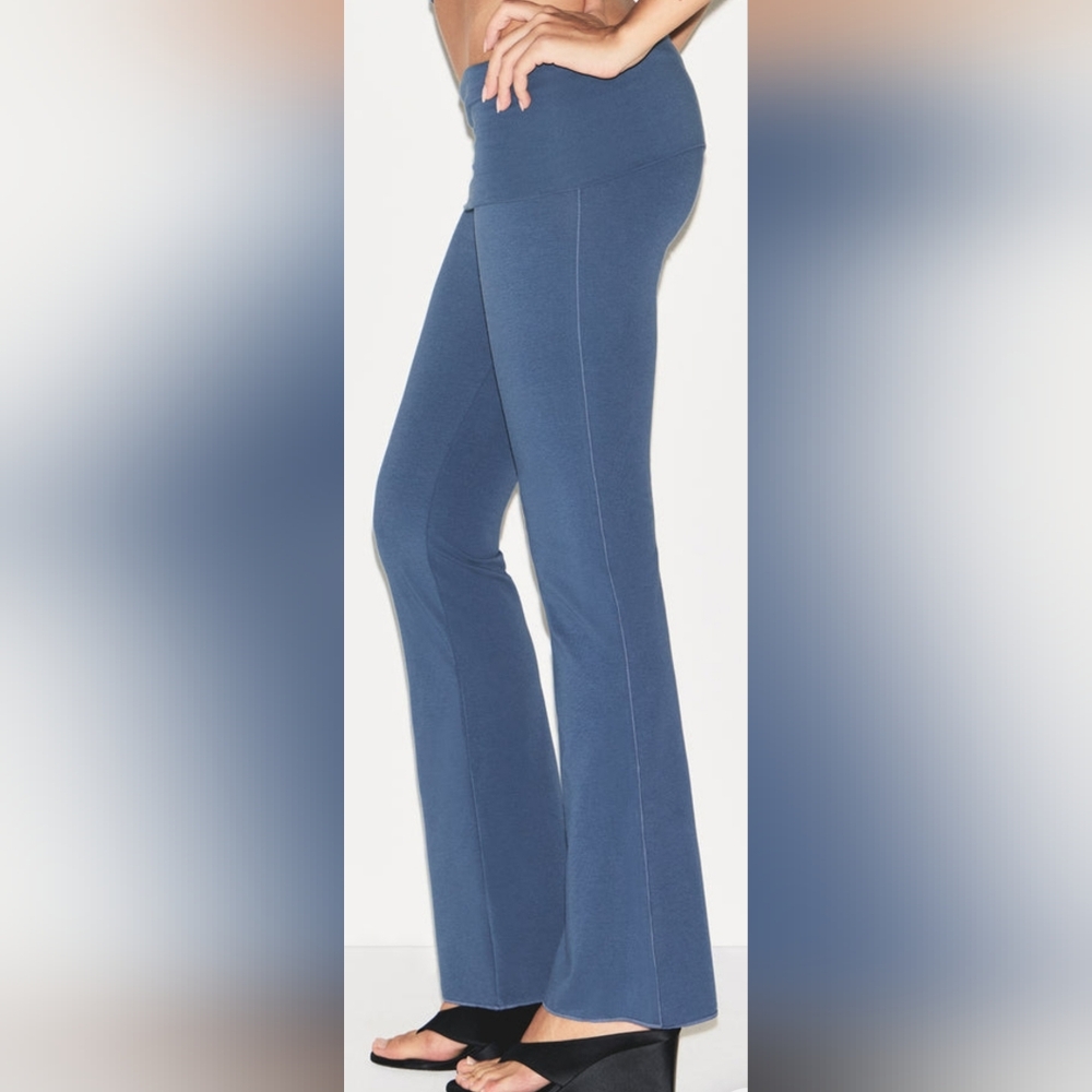 SKIMS!! Cotton Jersey Fold Over Flare Pants- In HARBOR!! - Picture 4 of 8